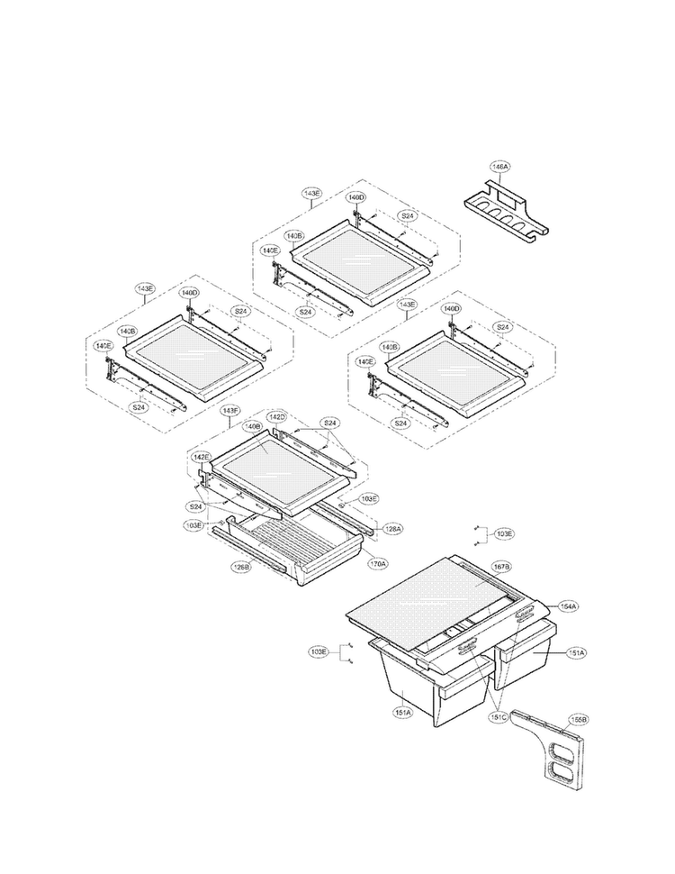 Refrigerator Parts Diagram and Parts List for LFC20760SB 06 LG Refrigerator