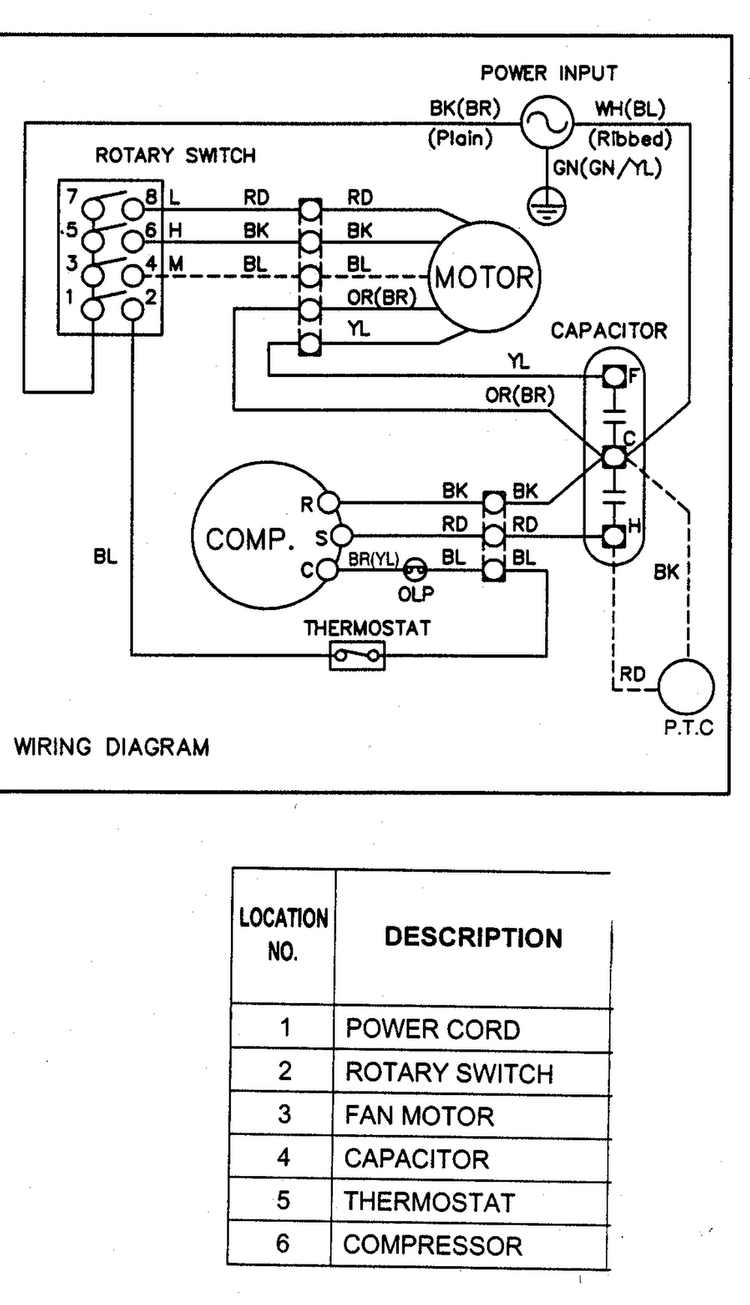 Wiring Diagra Diagram and Parts List for LC1200  LG Air Conditioner