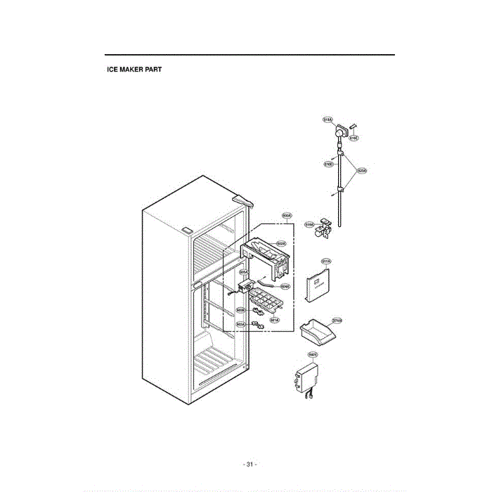 Section 1 Diagram and Parts List for LRTPC1831T ATICLGY LG Refrigerator