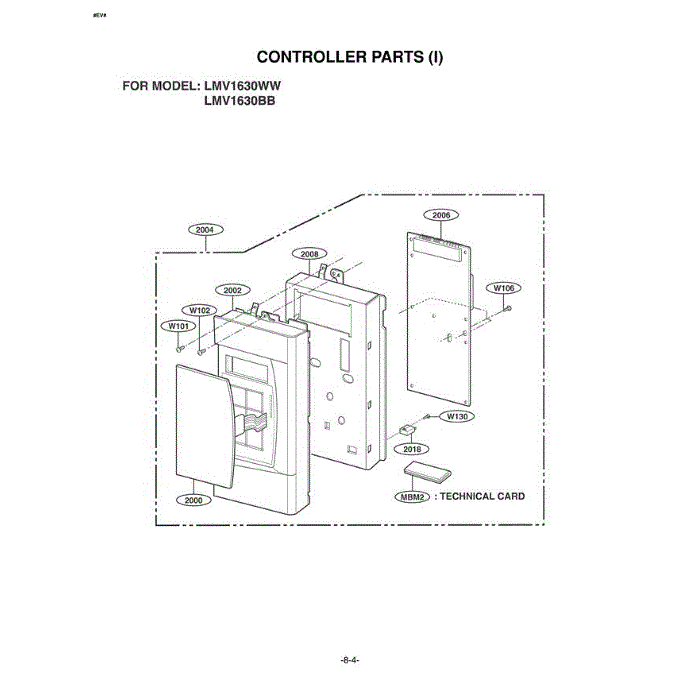 Section 2 Diagram and Parts List for LMV1630BB CB1ELGA LG Microwave Oven Combo