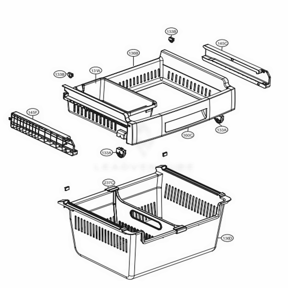 Freezer Parts Diagram and Parts List for LFC22770SW ASWCNA3 LG Refrigerator