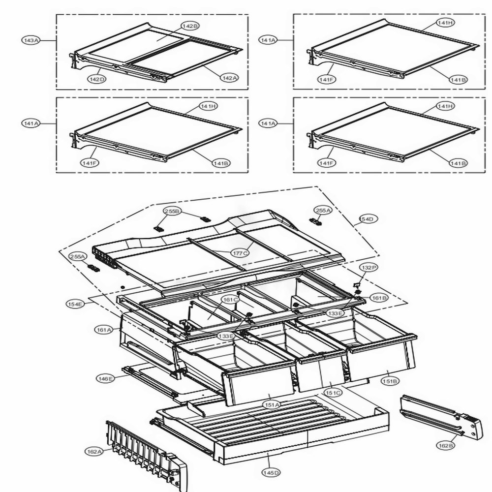 Refrigerator Parts Diagram and Parts List for LFXS30766S ASTCNA4 LG Refrigerator