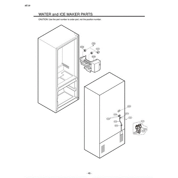 Section 1 Diagram and Parts List for LFC22760SW ASWCLGY LG Refrigerator
