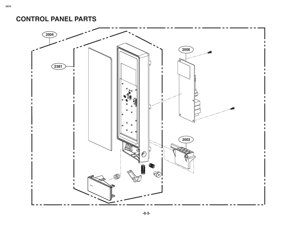Control Panel Parts Diagram and Parts List for MSER0990S CSTELGA LG Miscellaneous