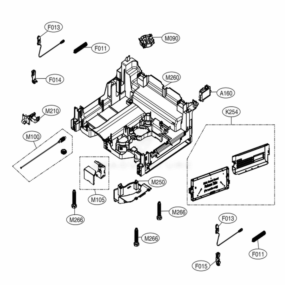 Base Assembly Diagram and Parts List for LDT7797BM ABMEEUS LG Dishwasher