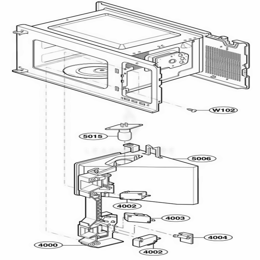 Latch Board Parts 2 Diagram and Parts List for 62469 CB1ESEA LG Wall Oven