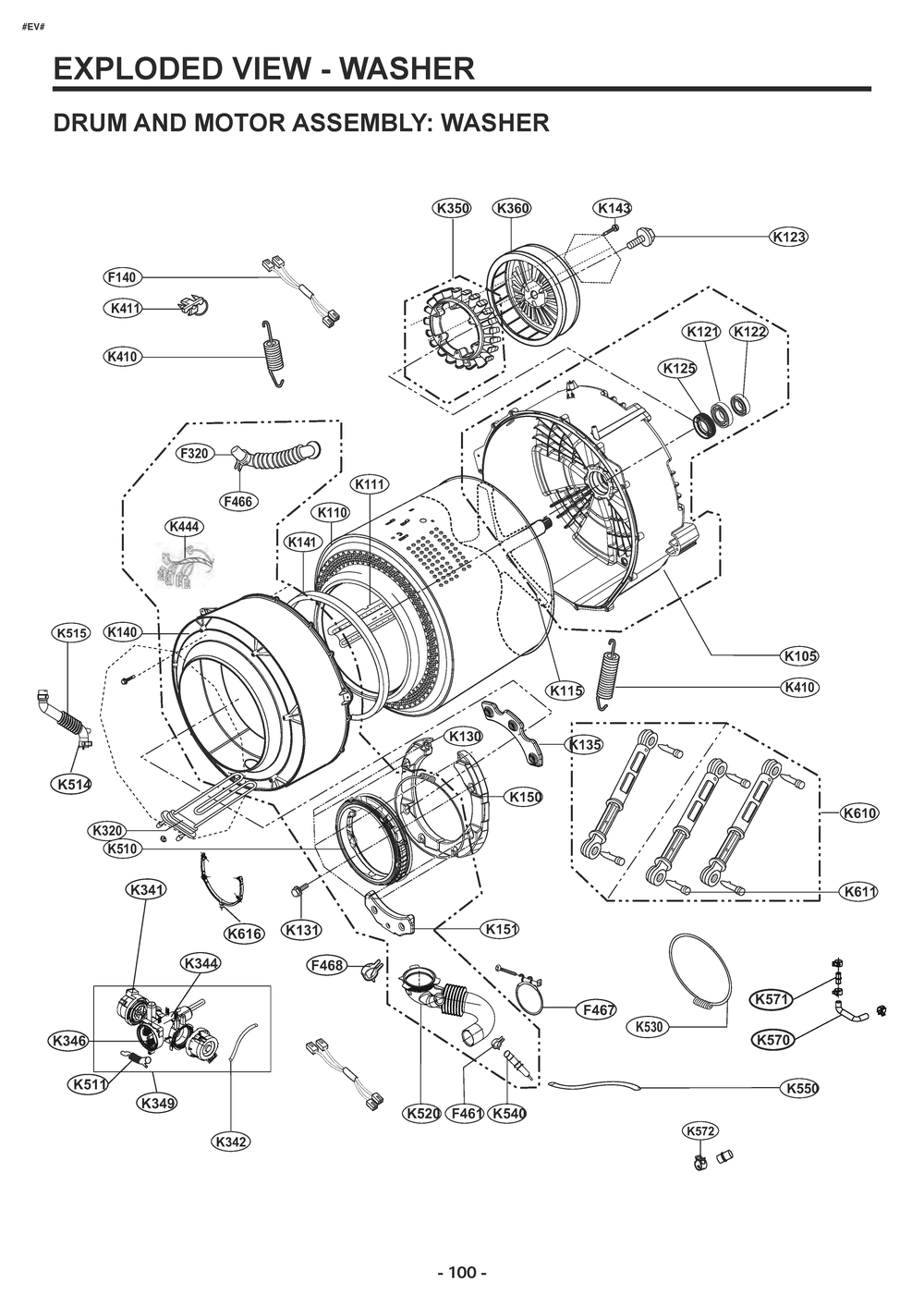Diagram 7 Diagram and Parts List for W4W8LVKKWHM ABWEEUS LG Washer
