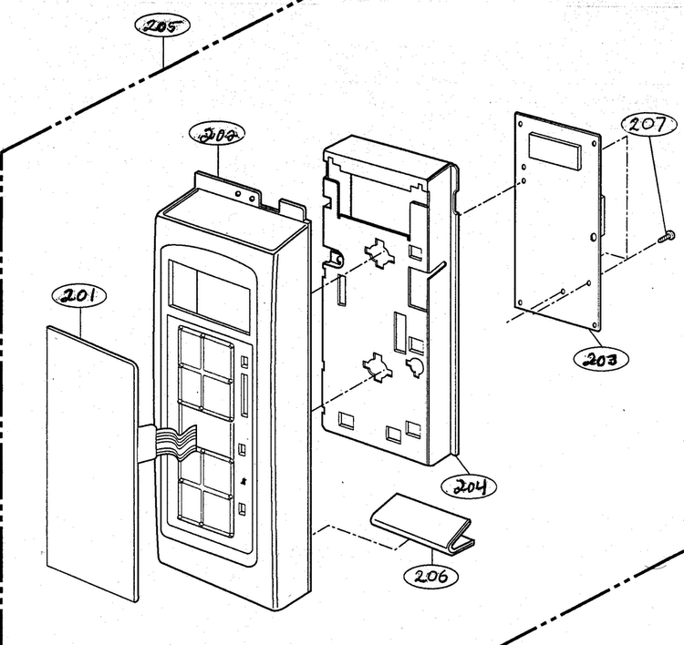 Controller Parts Diagram and Parts List for MV-1725B  LG Microwave