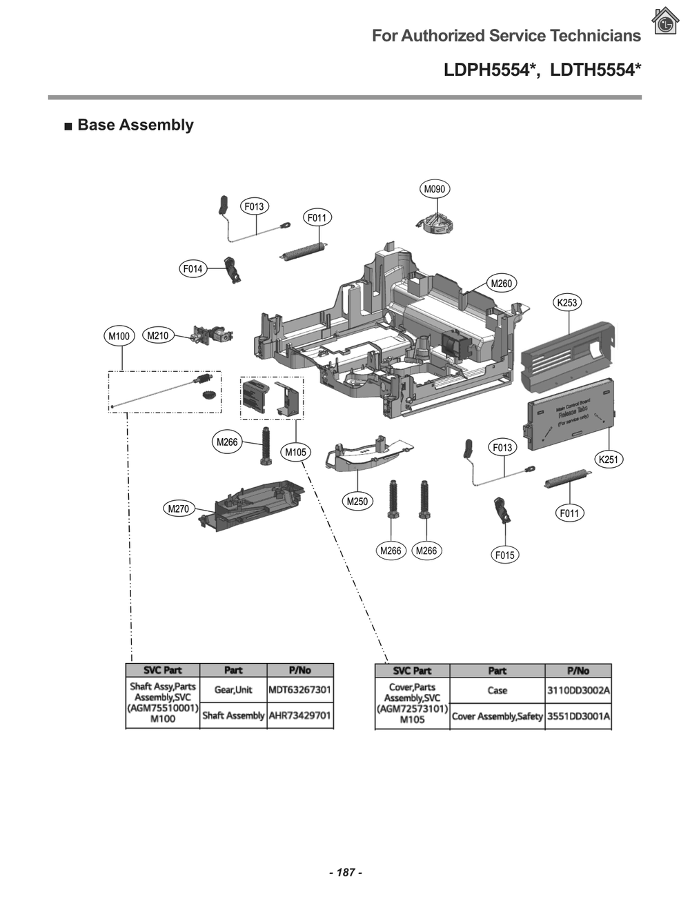 Diagram 3 Diagram and Parts List for LDPH5554D ABDESNA LG Dishwasher