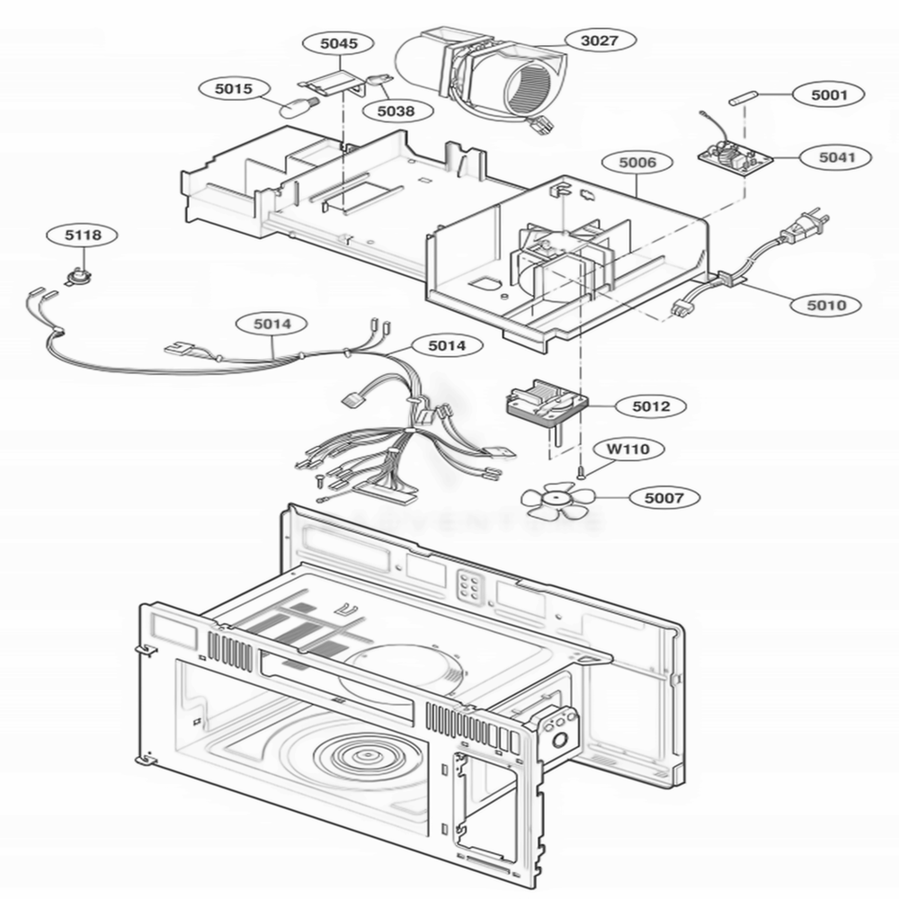 Interior Parts 3 Diagram and Parts List for JVM1640SJ ASBEGEU LG Range