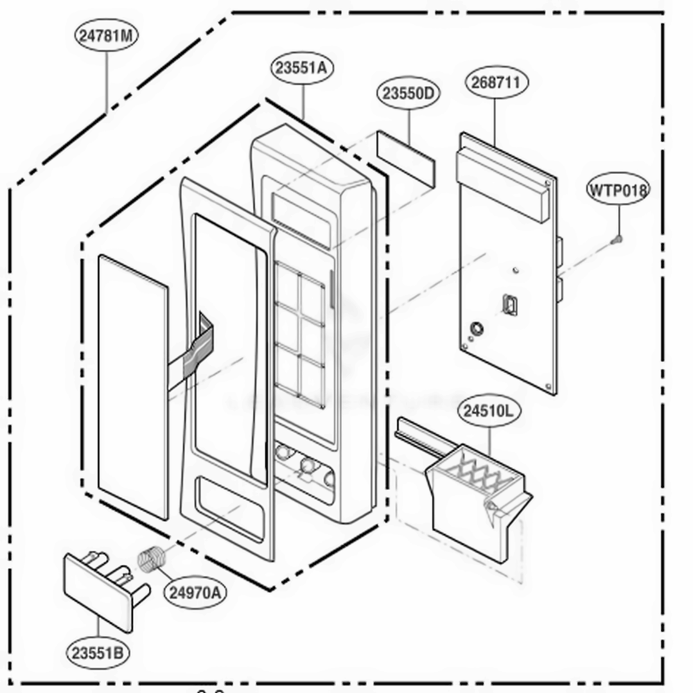 Control Panel Parts Diagram and Parts List for 89034 ASBESEC LG Range