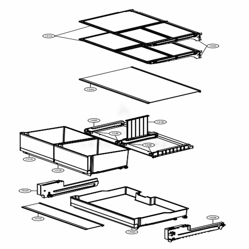 Refrigerator Parts Diagram and Parts List for 74405 ASTCSE0 LG Refrigerator