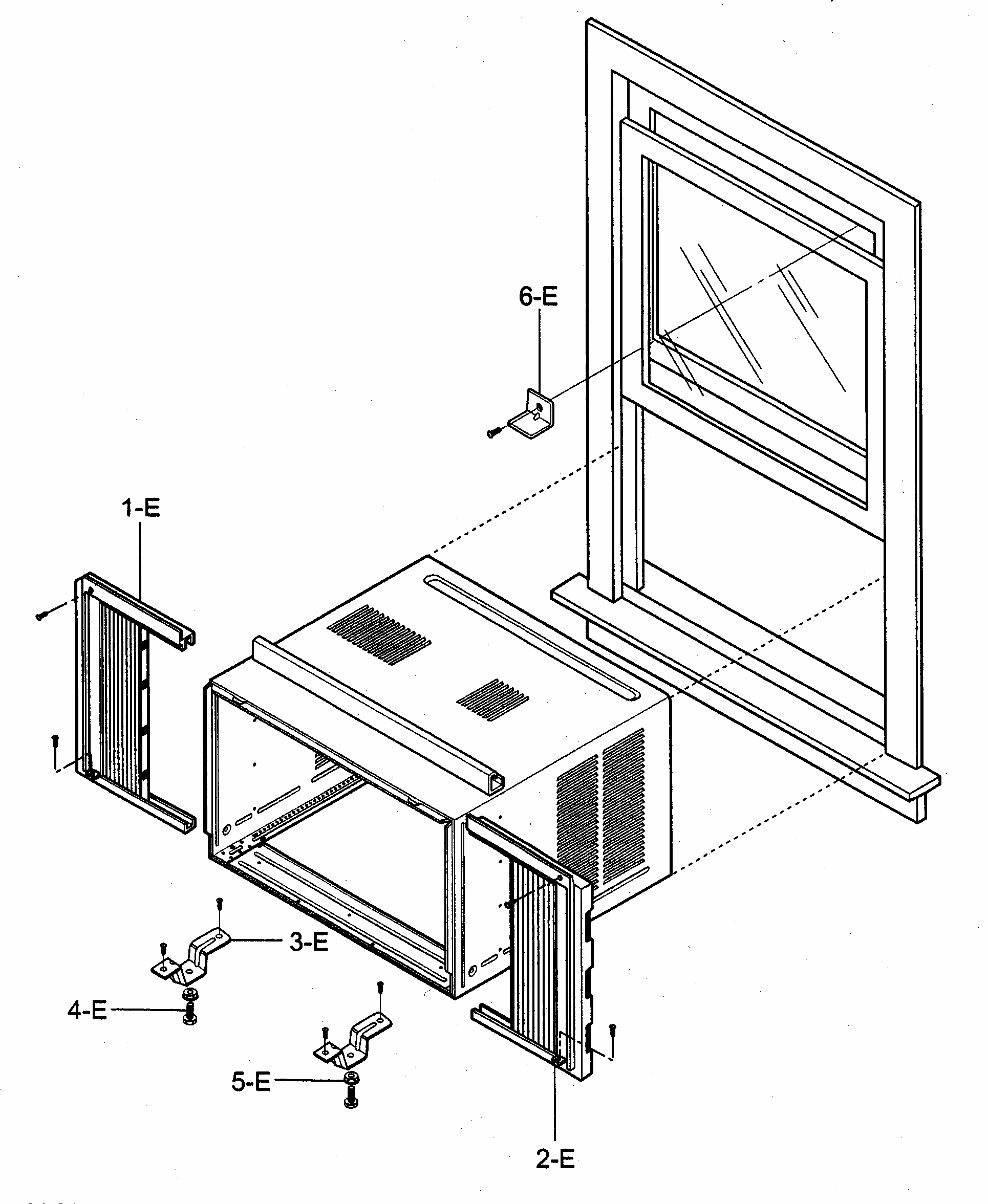 Installation Kit Assy Diagram and Parts List for 58074122400  Kenmore Air Conditioner