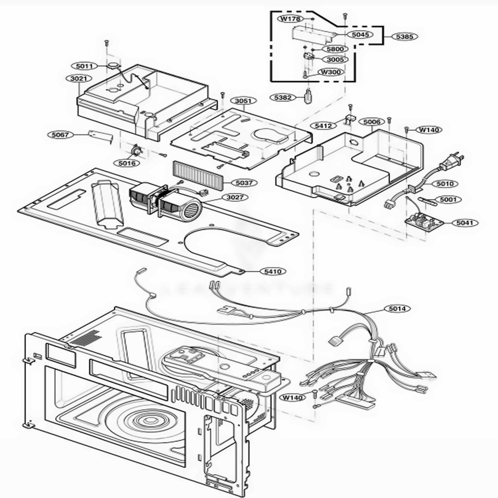 Interior Parts 2 Diagram and Parts List for 86012 AWHESEA LG Range
