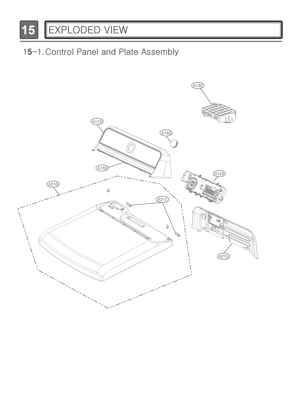 Control Panel And Plate Assembly Diagram and Parts List for DLGX7481LE APBEEUS LG Dryer