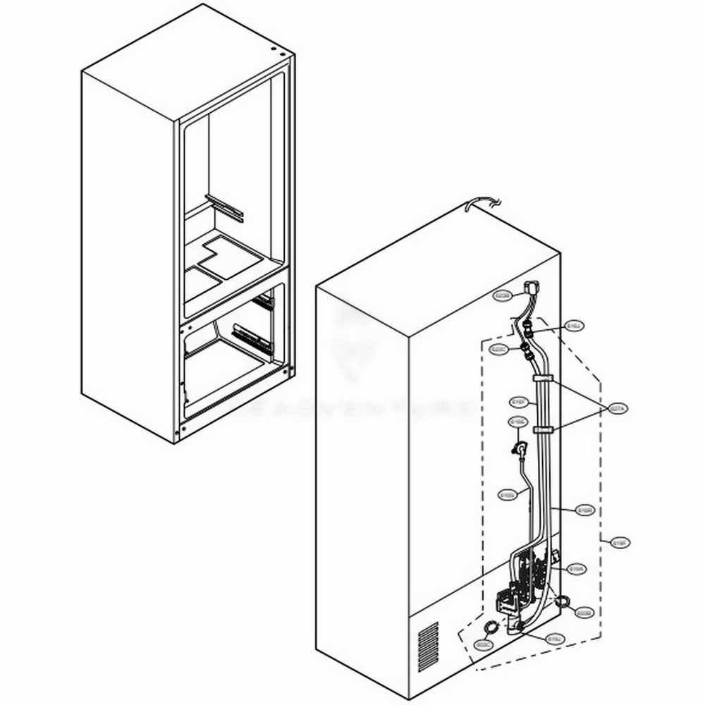 Valve And Water Tube Parts Diagram and Parts List for LRFVS3006D ASBCNA1 LG Refrigerator
