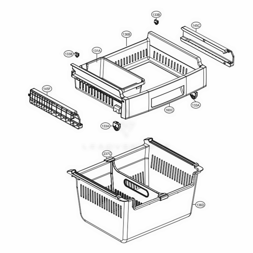 Freezer Parts Diagram and Parts List for 79022 ASWCSE1 LG Refrigerator