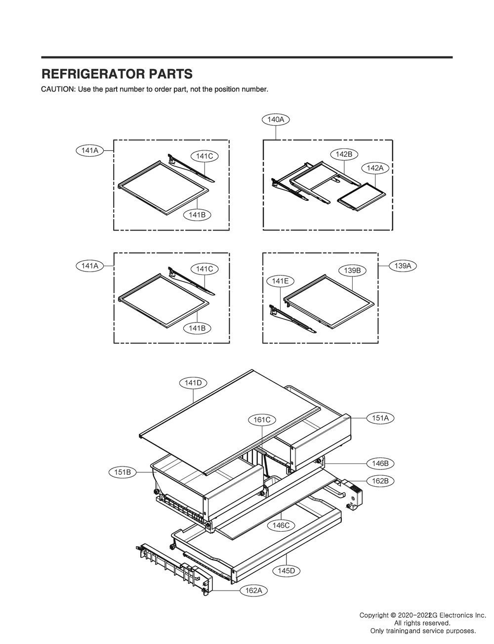 Refrigerator Parts Diagram and Parts List for GR-X28ANKYX ASBCNA0 LG Refrigerator