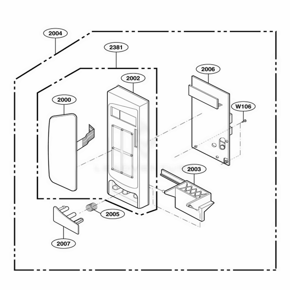Controller Parts Diagram and Parts List for 63352301 CW1ESEA LG Range