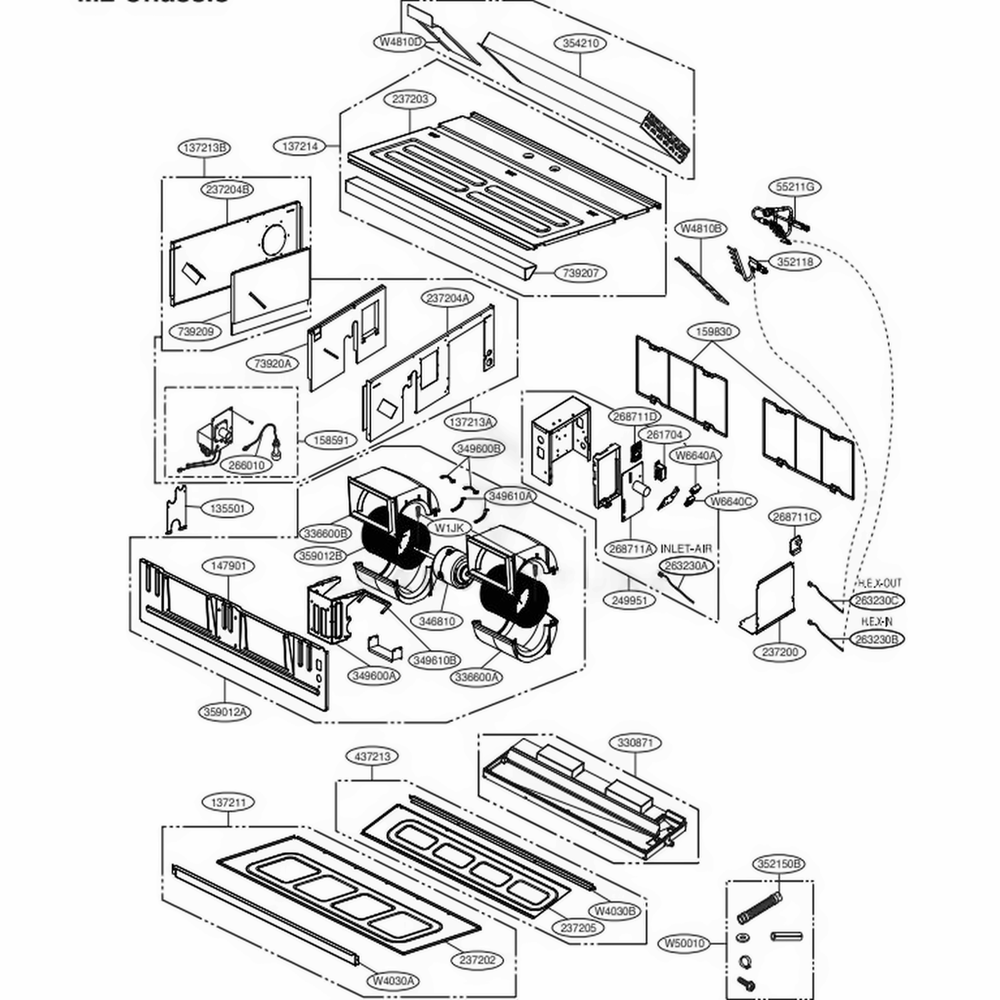 Main Diagram and Parts List for ARNU123M2A4 ANWALUS LG Air Conditioner