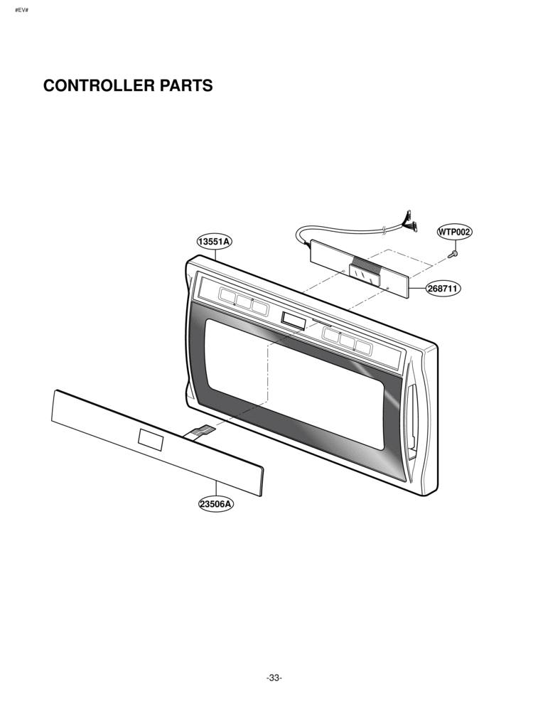 CONTROLLER PARTS Diagram and Parts List for LRMM1430SW  LG Microwave