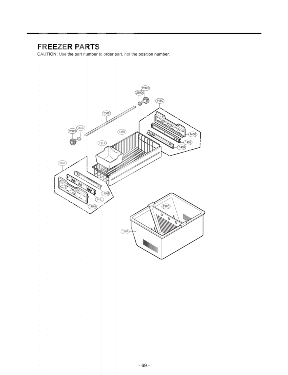 FREEZER PARTS Diagram and Parts List for LFX25960SW ASWCLGA LG Refrigerator