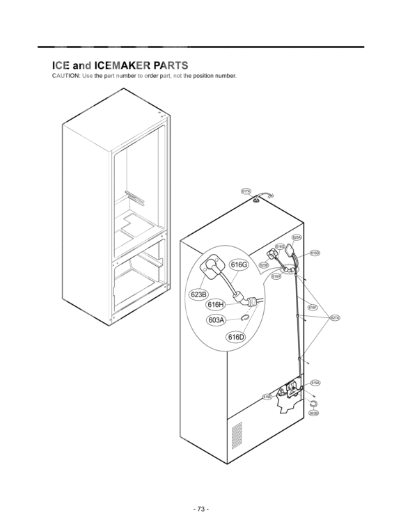 ICE and ICEMAKER PARTS Diagram and Parts List for LFX25960SW ASWCLGA LG Refrigerator