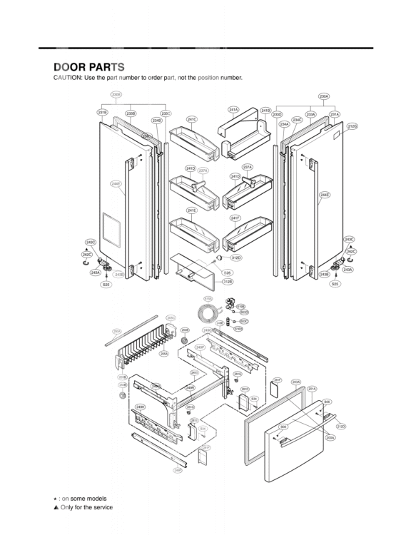 DOOR PARTS Diagram and Parts List for LFD25860ST ASTCLGA LG Refrigerator