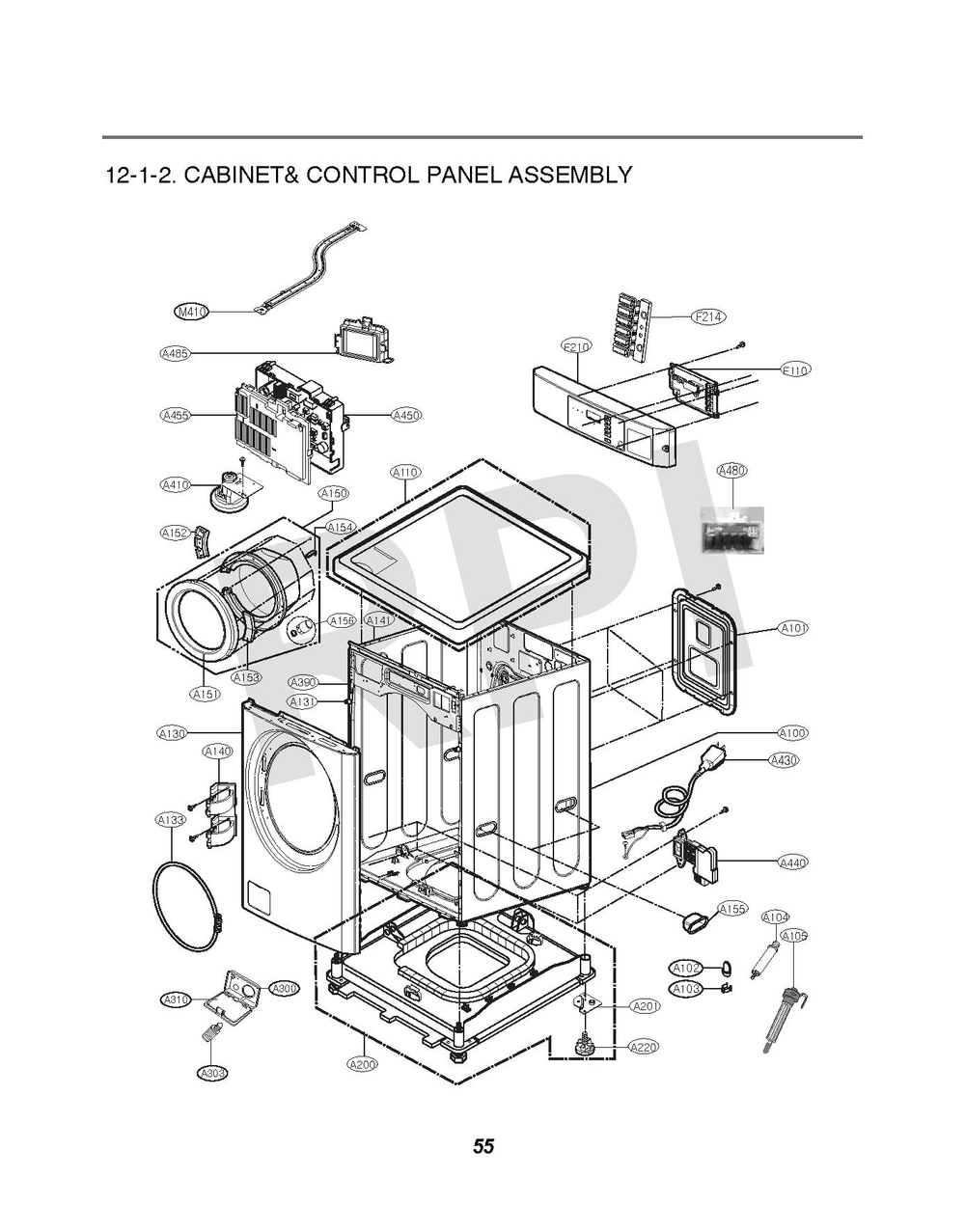 Diagram 2 Diagram and Parts List for GCWM1069QD7  LG Washer Dryer Combo