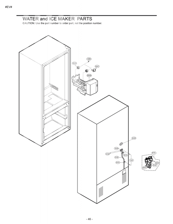 WATER and ICE MAKER PARTS Diagram and Parts List for LBC22518ST  LG Refrigerator