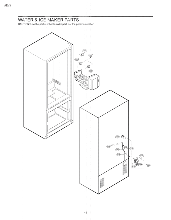 WATER and ICE MAKER PARTS Diagram and Parts List for LRBC20512TT  LG Refrigerator