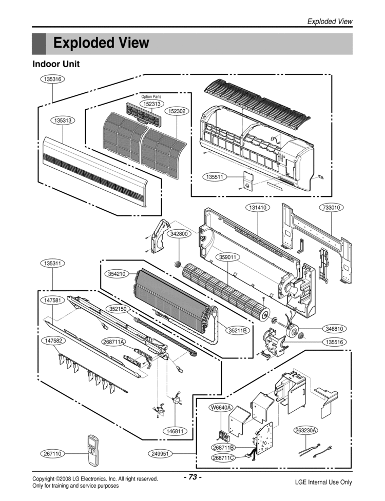 Air Conditioner Exploded View 1 Diagram and Parts List for DMH18SB-1  LG Air Conditioner
