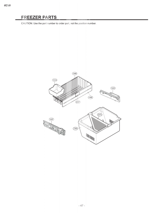 FREEZER PARTS Diagram and Parts List for LFD22860SW GM-F228JQKA LG Refrigerator