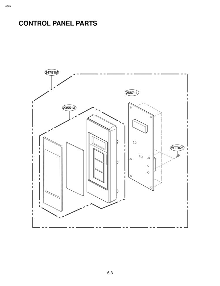 CONTROL PANEL PARTS Diagram and Parts List for LMB0960ST  LG Microwave