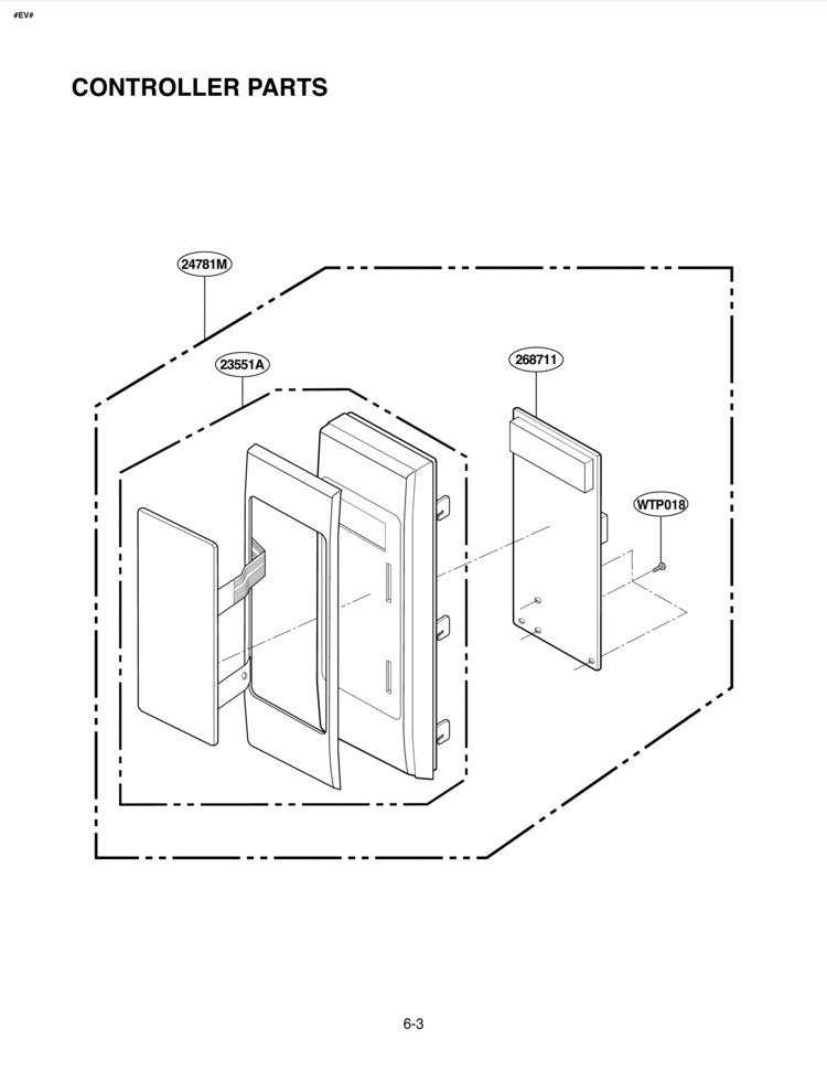 CONTROLLER PARTS Diagram and Parts List for LMH1517CVST  LG Microwave
