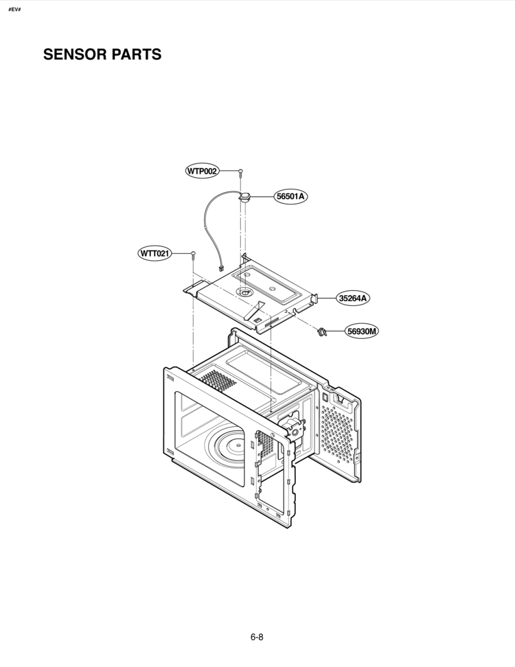 SENSOR PARTS Diagram and Parts List for LMH1517CVST  LG Microwave