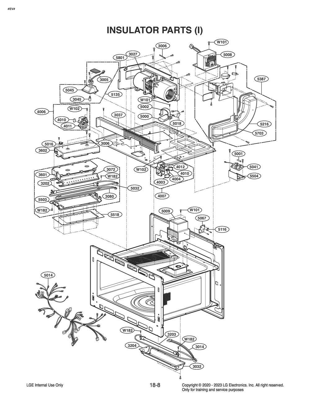 Insulator Parts Diagram and Parts List for WCEK6419S ASTLSGN LG Range
