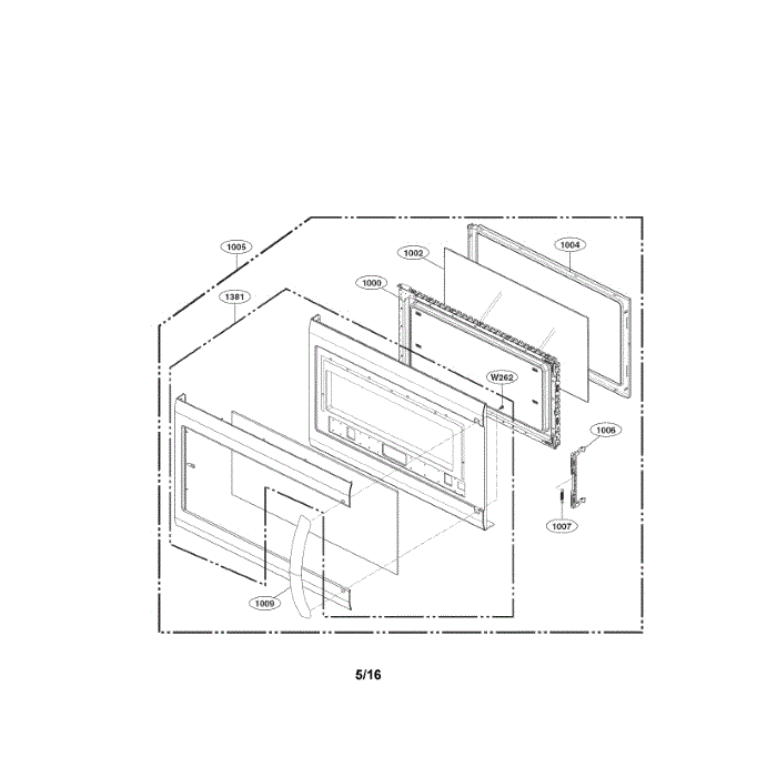 Door Diagram and Parts List for LMV2031BD 00 LG Microwave