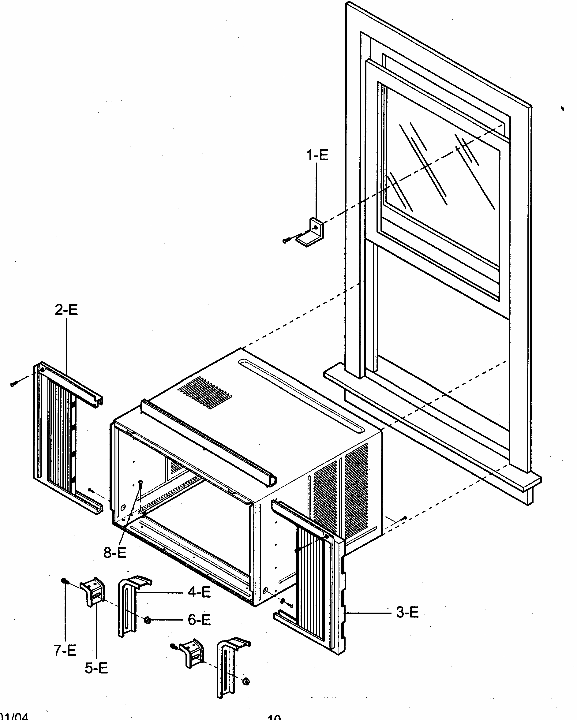 Installation Kit Assy Diagram and Parts List for 58074184400  Kenmore Air Conditioner