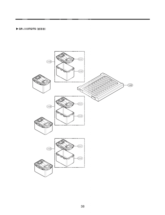 Exploded View Diagram and Parts List for GR-J303TG AMWCSJA LG Refrigerator