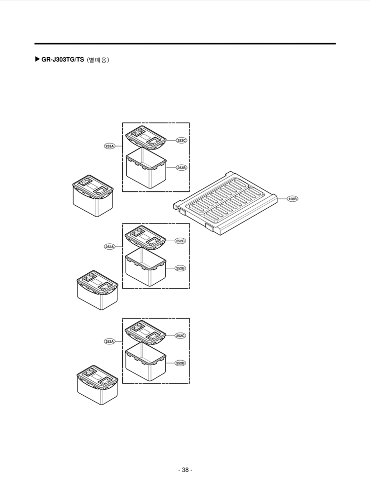 Refrigerator Exploded View 4 Diagram and Parts List for GR-J303TS GR-J303TS LG Refrigerator