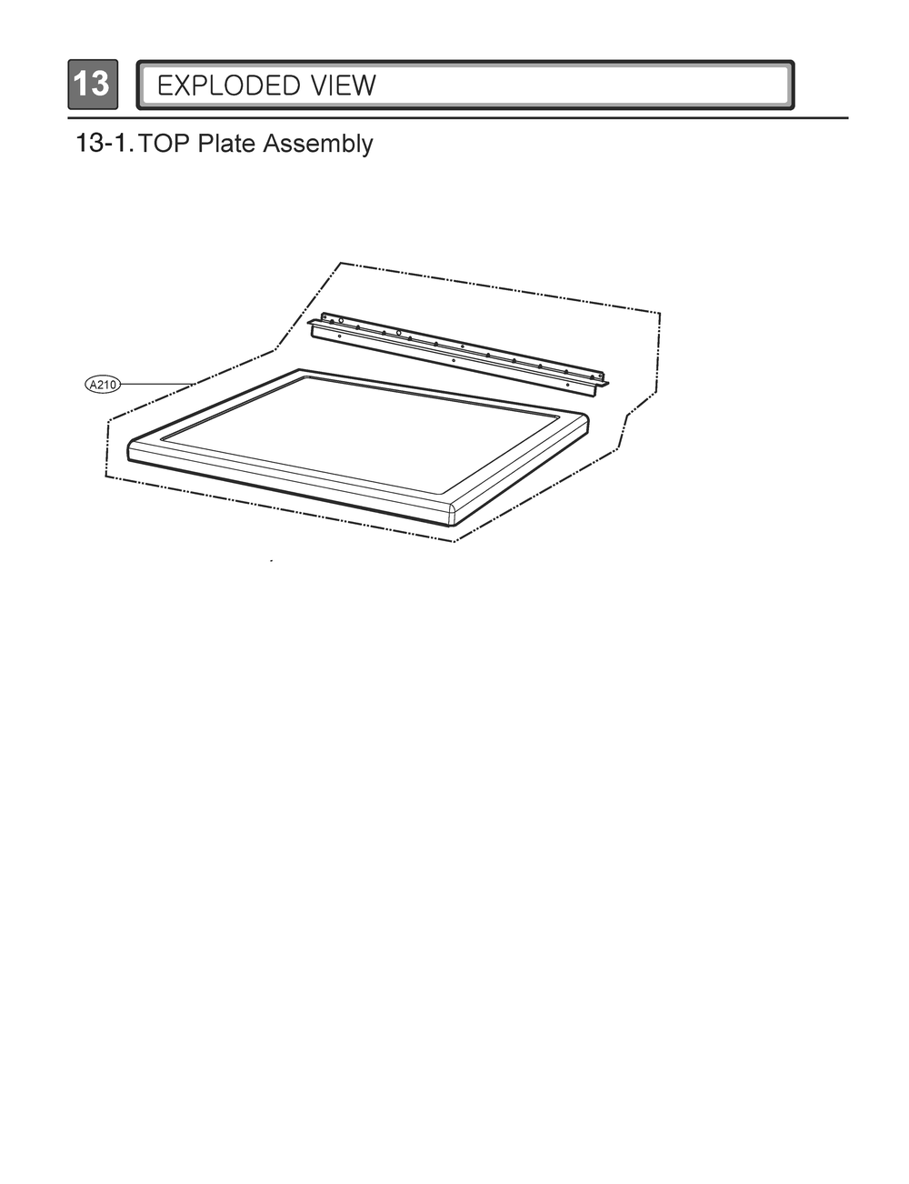Top Plate Assembly Diagram and Parts List for DLEX6700B ABLEEUS LG Dryer