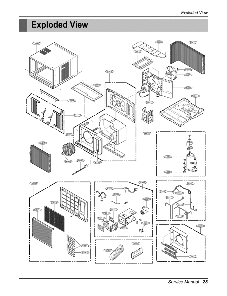 Service Manual  Exploded View Exploded View Diagram and Parts List for REG-243A  LG Air Conditioner