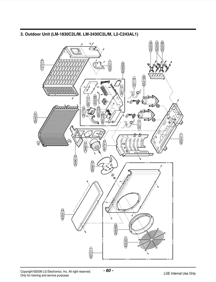 Air Conditioner Exploded View 2 Diagram and Parts List for LM-2430C2L LM-2430C2L LG Air Conditioner