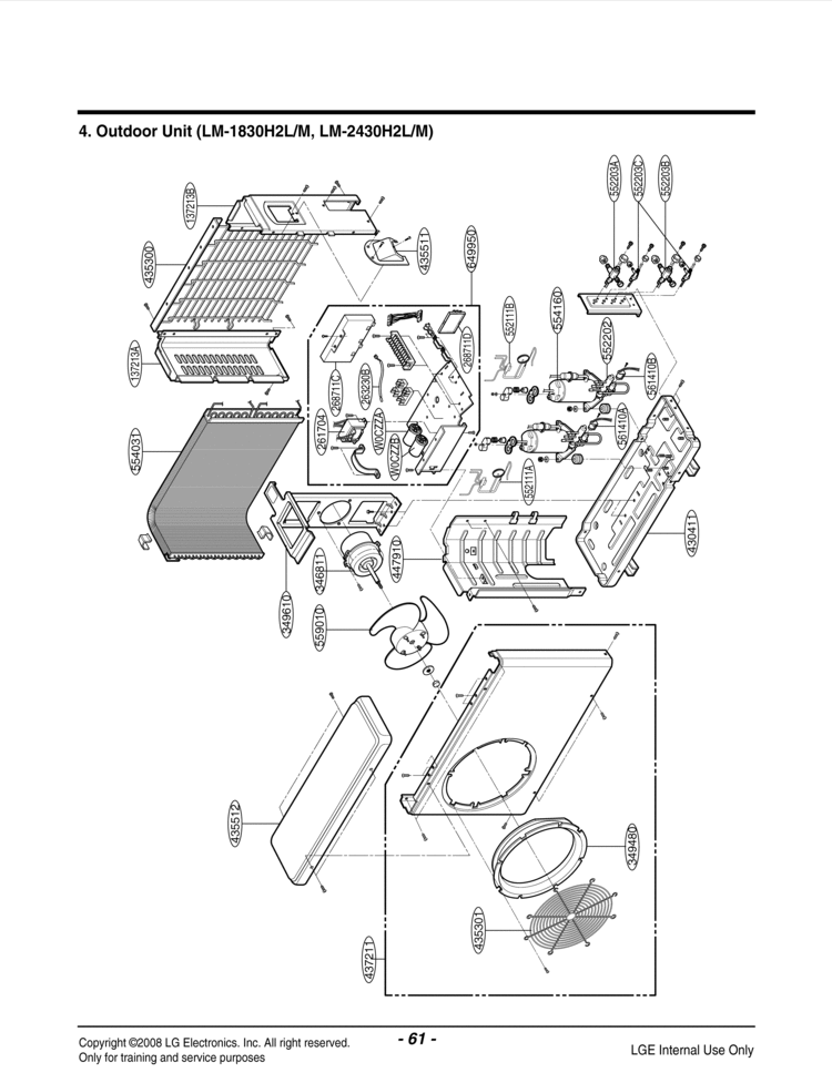 Air Conditioner Exploded View 2 Diagram and Parts List for LM-2430H2L LM-2430H2L LG Air Conditioner