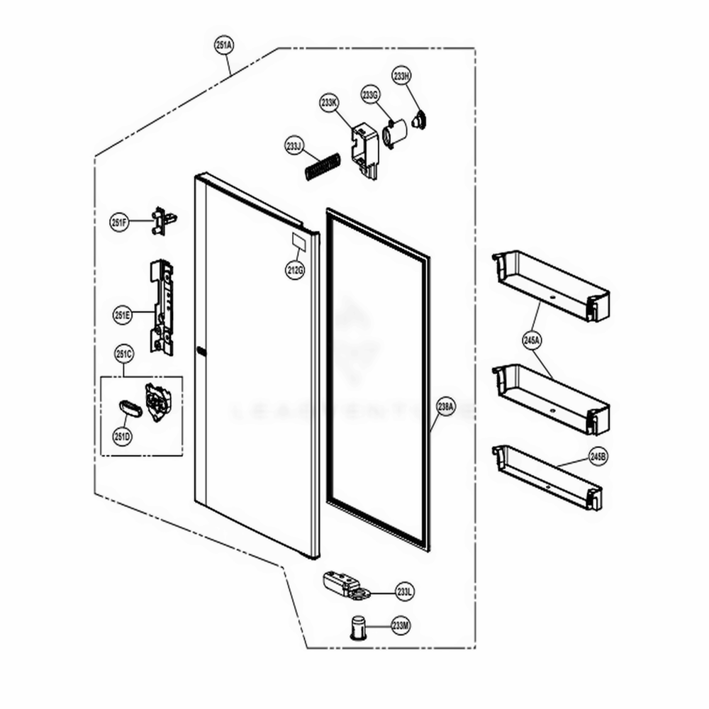 Home Bar Diagram and Parts List for LSC22991ST ASTCNA0 LG Refrigerator