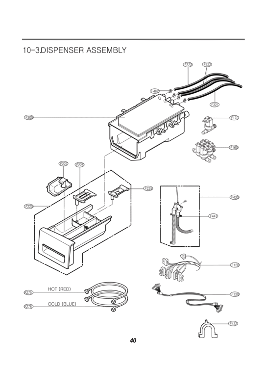 DISPENSER ASSEMBLY Diagram and Parts List for WM2496HWM ABWEEUS LG Washer
