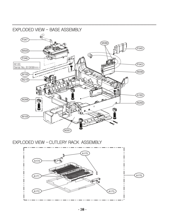 EXPLODED VIEW  BASE ASSEMBLY EXPLODED VIEW  NOZZLE Diagram and Parts List for LDF9810ST  LG Dishwasher