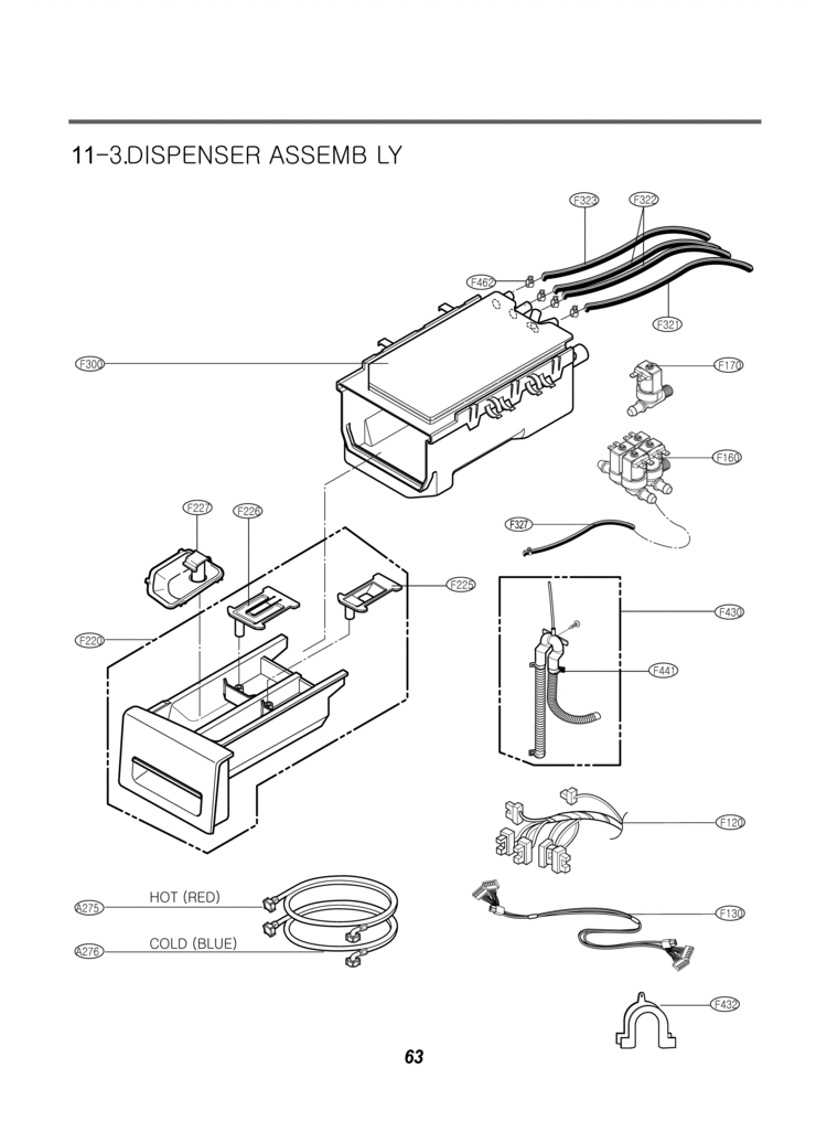 DISPENSER ASSEMB LY Diagram and Parts List for WM2487HWM  LG Washer