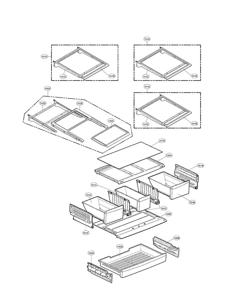 Refrigerator Parts Diagram and Parts List for LFX28979ST 05 LG Refrigerator